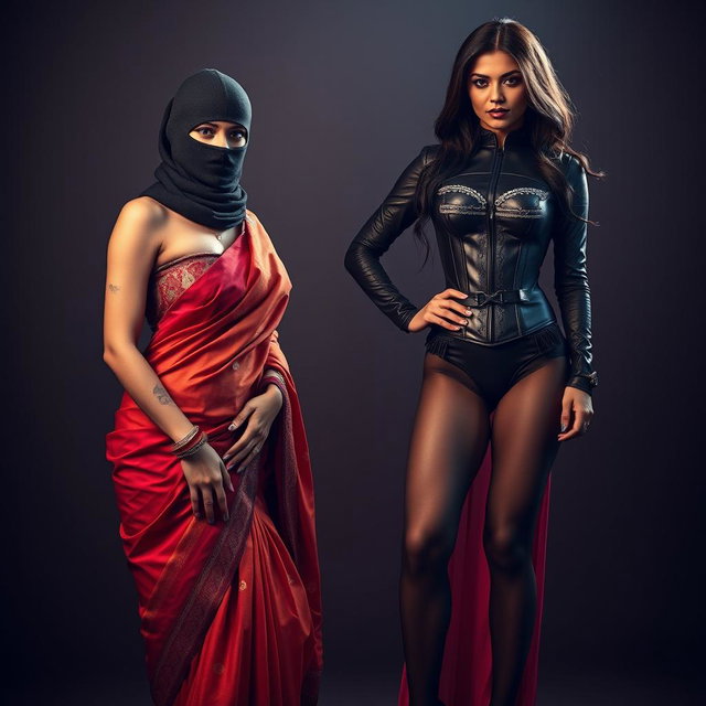 An alluring scene featuring two captivating women