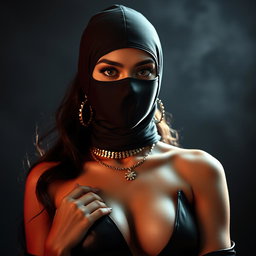 A captivating image of a sexy Indian girl dressed in a stylish mistress outfit that exudes confidence and allure