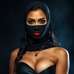 A captivating image of a sexy Indian girl dressed in a stylish mistress outfit that exudes confidence and allure