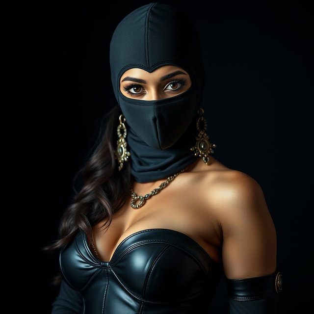 A captivating image of a sexy Indian girl dressed in a stylish mistress outfit that exudes confidence and allure