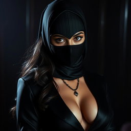 An alluring depiction of a sexy Indian girl dressed in a captivating mistress outfit, designed to exude confidence and allure