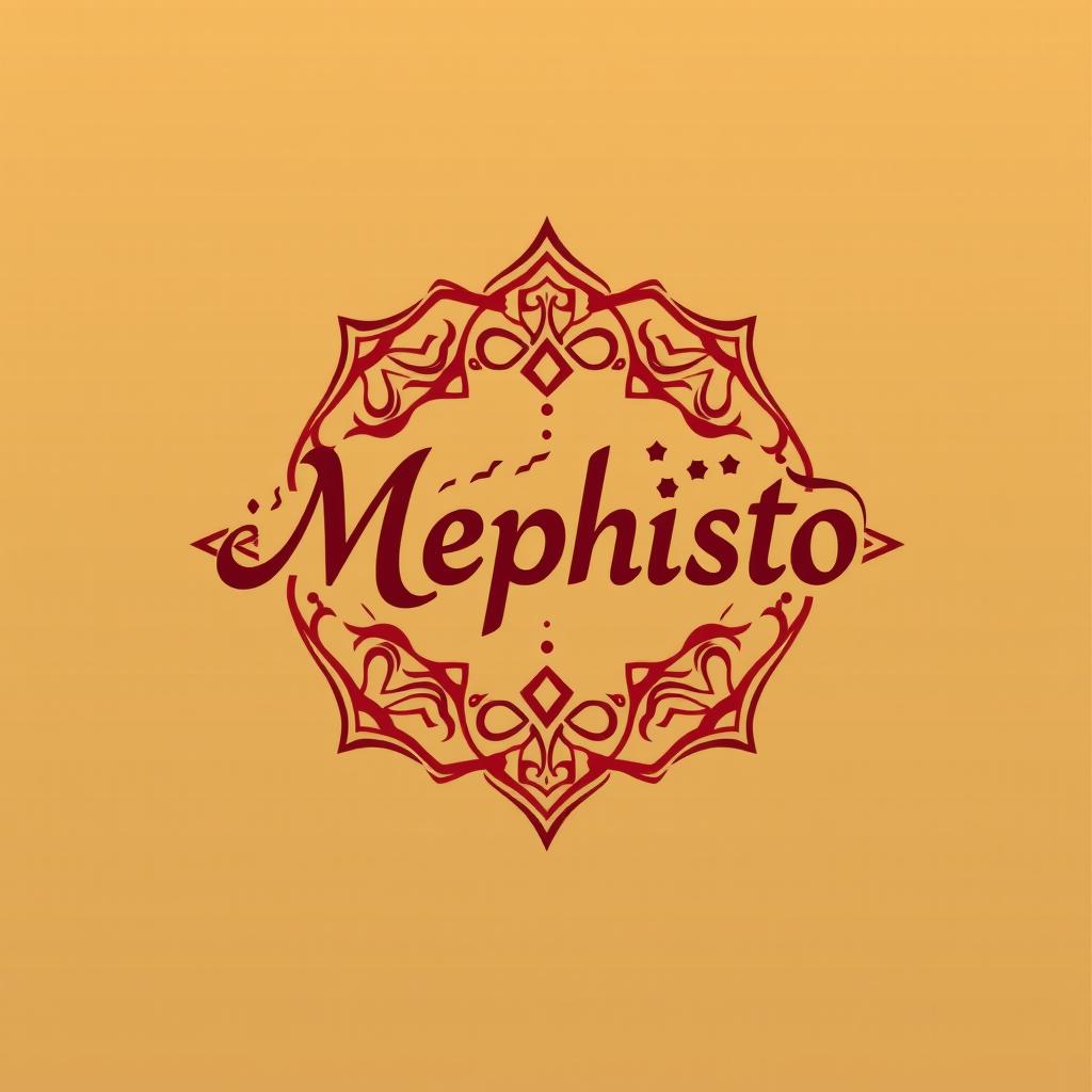 A beautifully designed Arabic logo featuring the name 'Mephisto' in stylish calligraphy