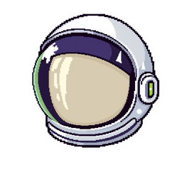 A pixel art design of an astronaut's head in a 16x16 format, created as an animation sprite sheet showcasing sequential movements