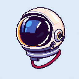 A pixel art design of an astronaut's head in a 16x16 format, created as an animation sprite sheet showcasing sequential movements