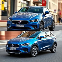 A Fiat Ritmo designed with Volvo styling cues, featuring a sleek and modern blue exterior