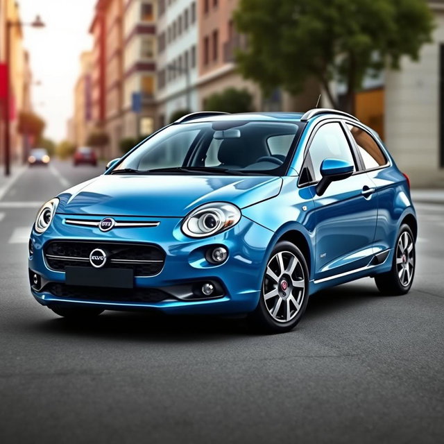 A Fiat Ritmo designed with Volvo styling cues, featuring a sleek and modern blue exterior