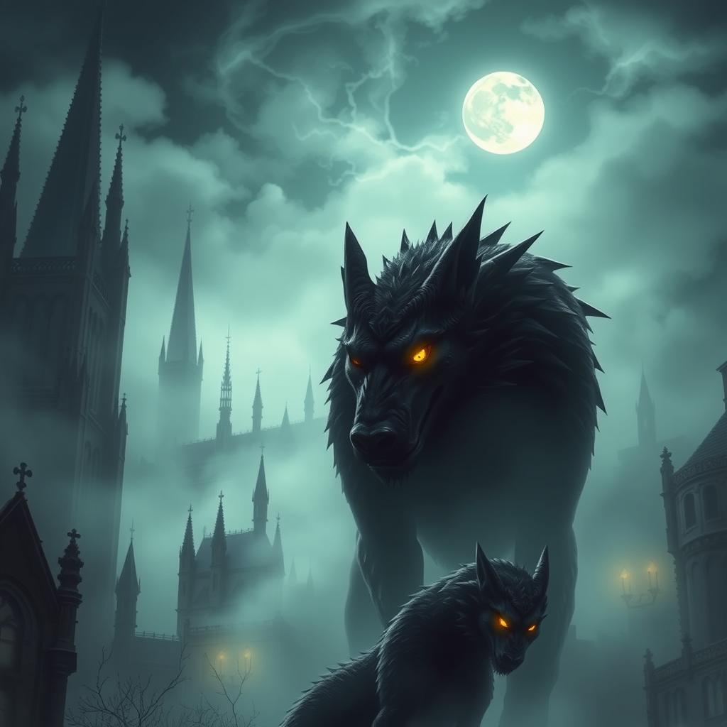 A captivating and enchanting thumbnail of a mysterious city shrouded in fog, with towering ancient buildings and eerie shadows