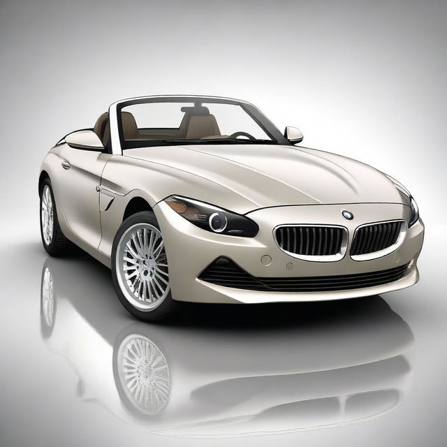 This is a high-quality digital rendering of a unique automobile, an amalgamation of a 2004 BMW Z4 and a 1980 BMW 323i