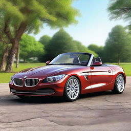 This is a high-quality digital rendering of a unique automobile, an amalgamation of a 2004 BMW Z4 and a 1980 BMW 323i