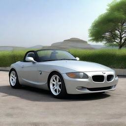 This is a high-quality digital rendering of a 2004 BMW Z4, a modern and stylish sports car