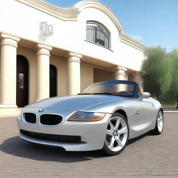 This is a high-quality digital rendering of a 2004 BMW Z4, a modern and stylish sports car