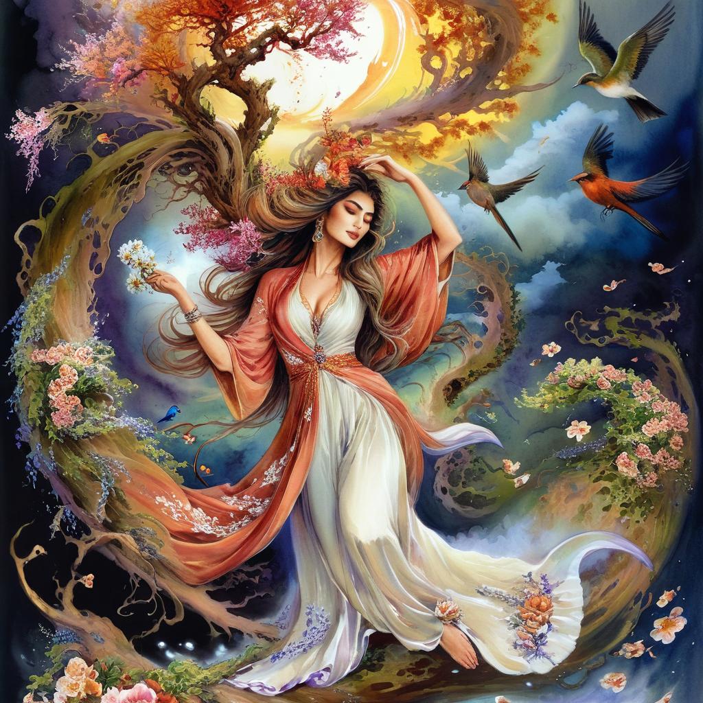 Enchanting Fairy Woman in a Mythical Paradise