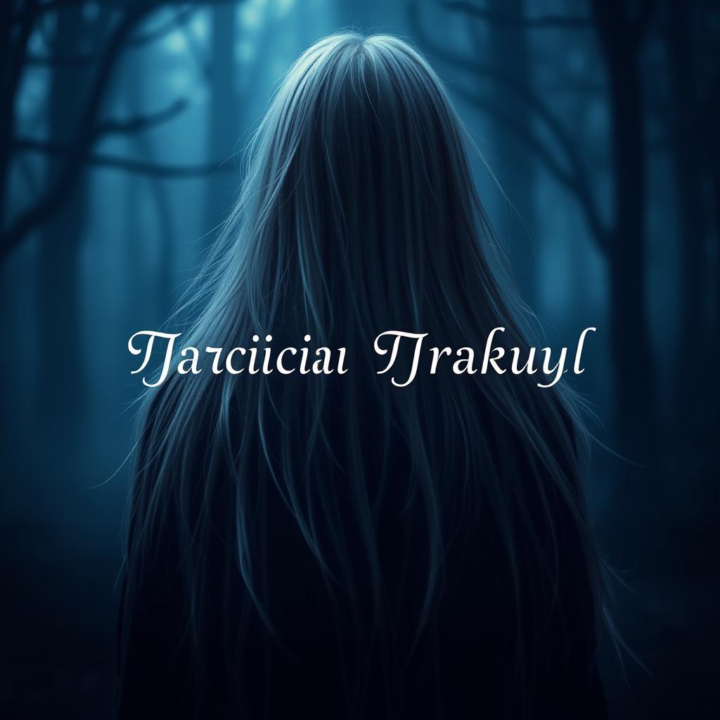 A mystical scene featuring a girl with long, light-colored hair, looking back toward a subtly noticeable large order in the background