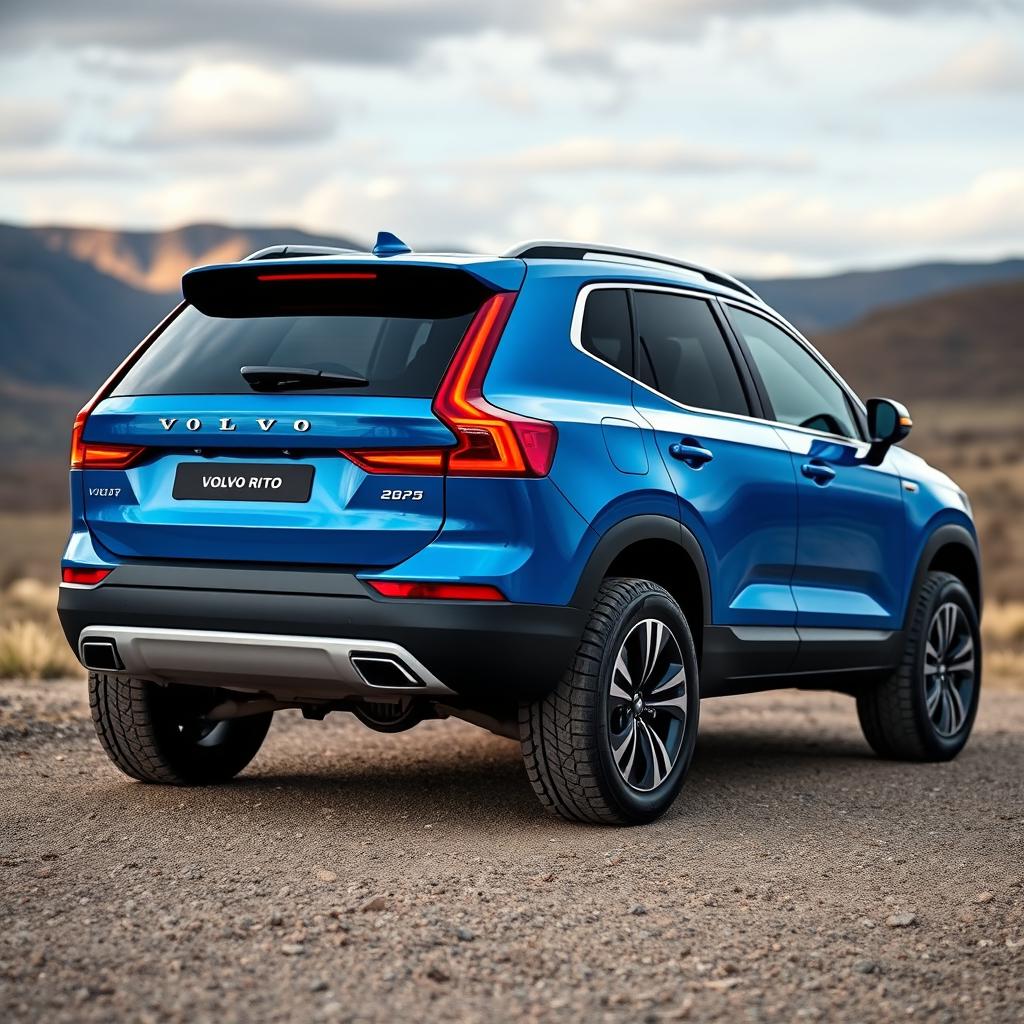 A blue SUV inspired by the design elements of a Volvo car but built on the foundation of a Fiat Ritmo
