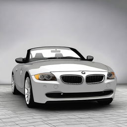 This is a high-quality digital art of a 2004 BMW Z4, a sleek, modern sports car