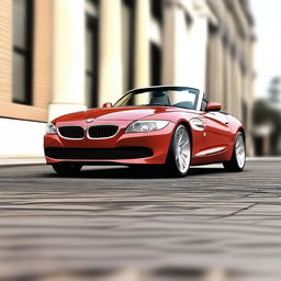 This is a high-quality digital art of a 2004 BMW Z4, a sleek, modern sports car