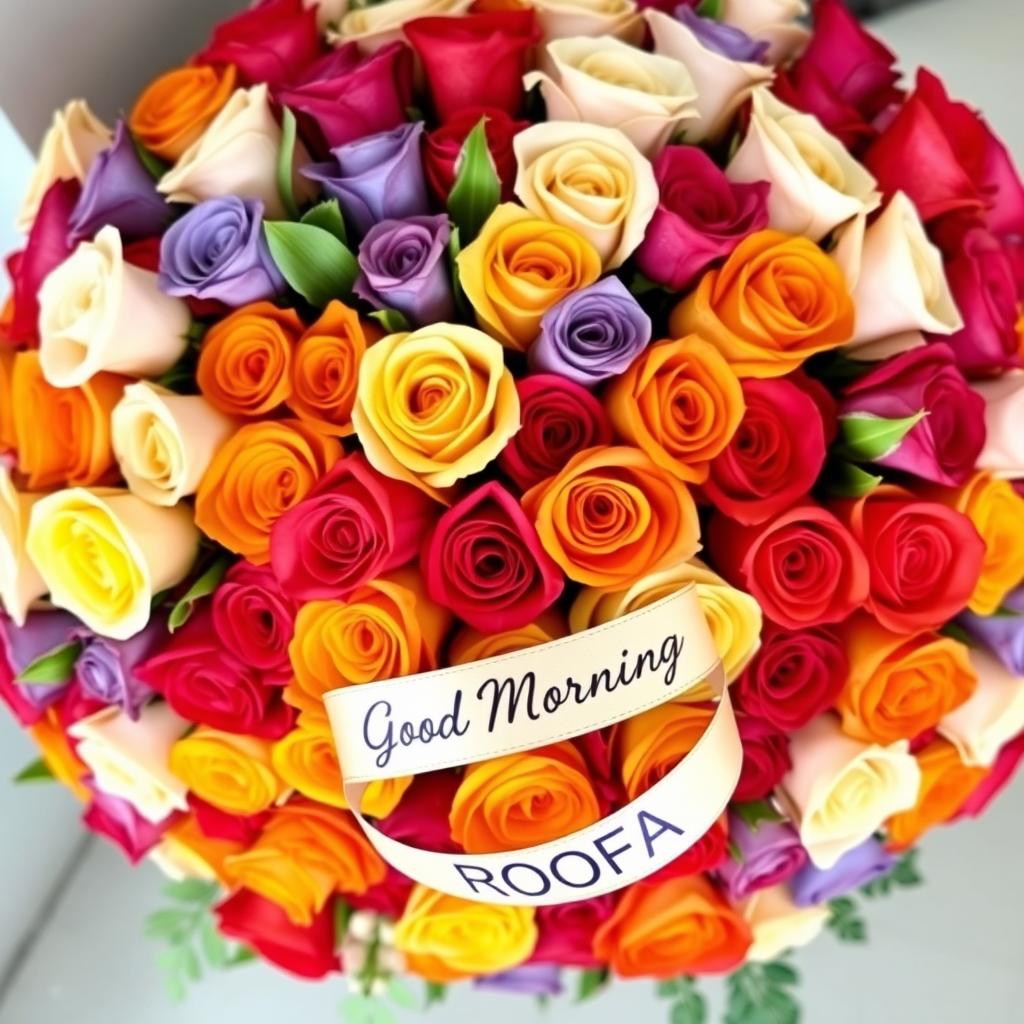 A stunning bouquet composed of 5000 vibrant roses in a variety of colors, arranged beautifully to create a bountiful display