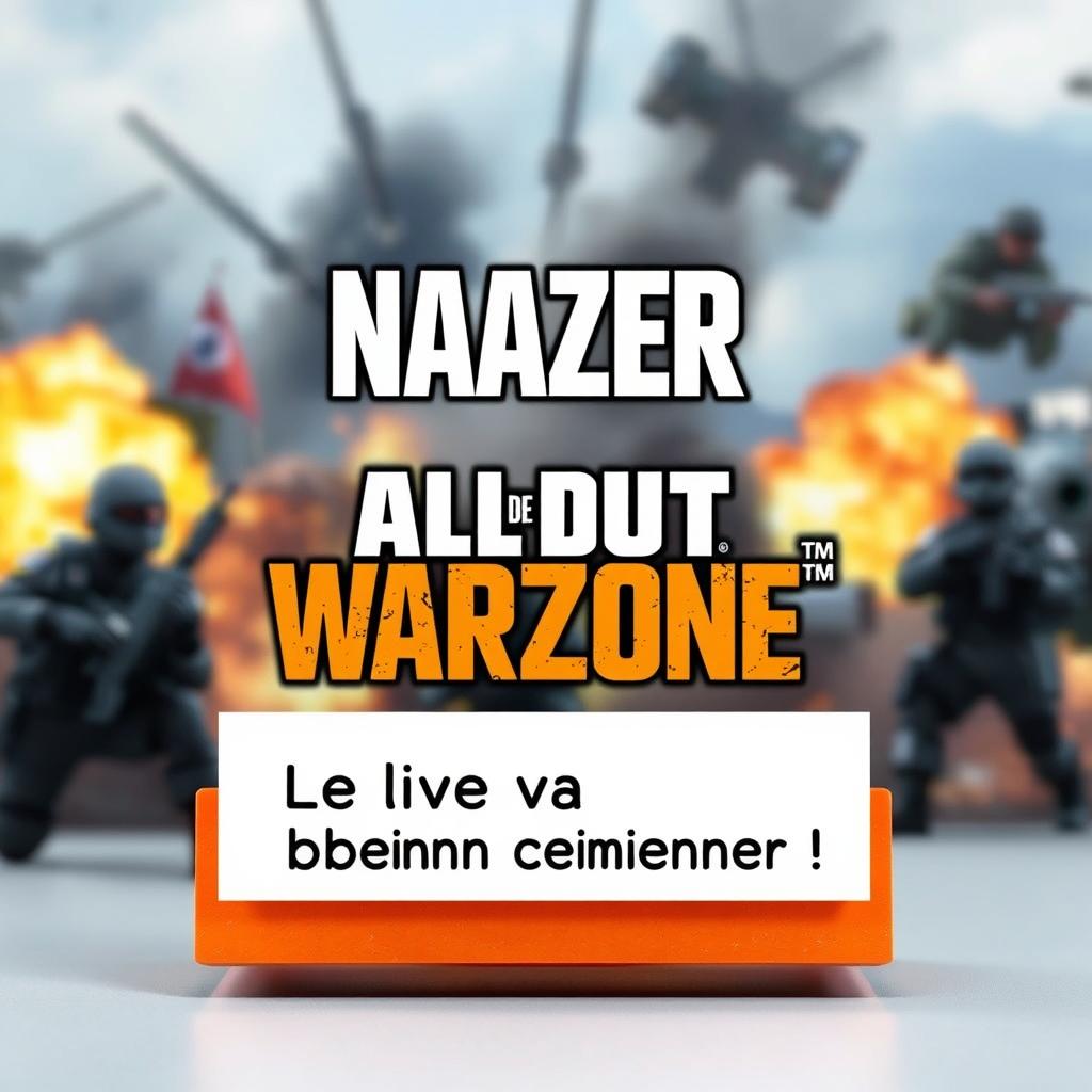 Une miniature dynamique pour une attente de live streaming de jeu, mettant en avant Call of Duty Warzone