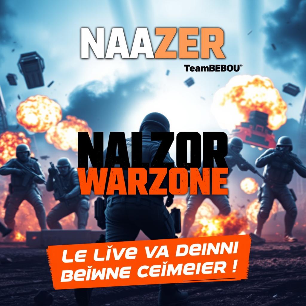 Une image d'attente attrayante pour le début d'un live streaming de jeu, mettant en avant Call of Duty Warzone