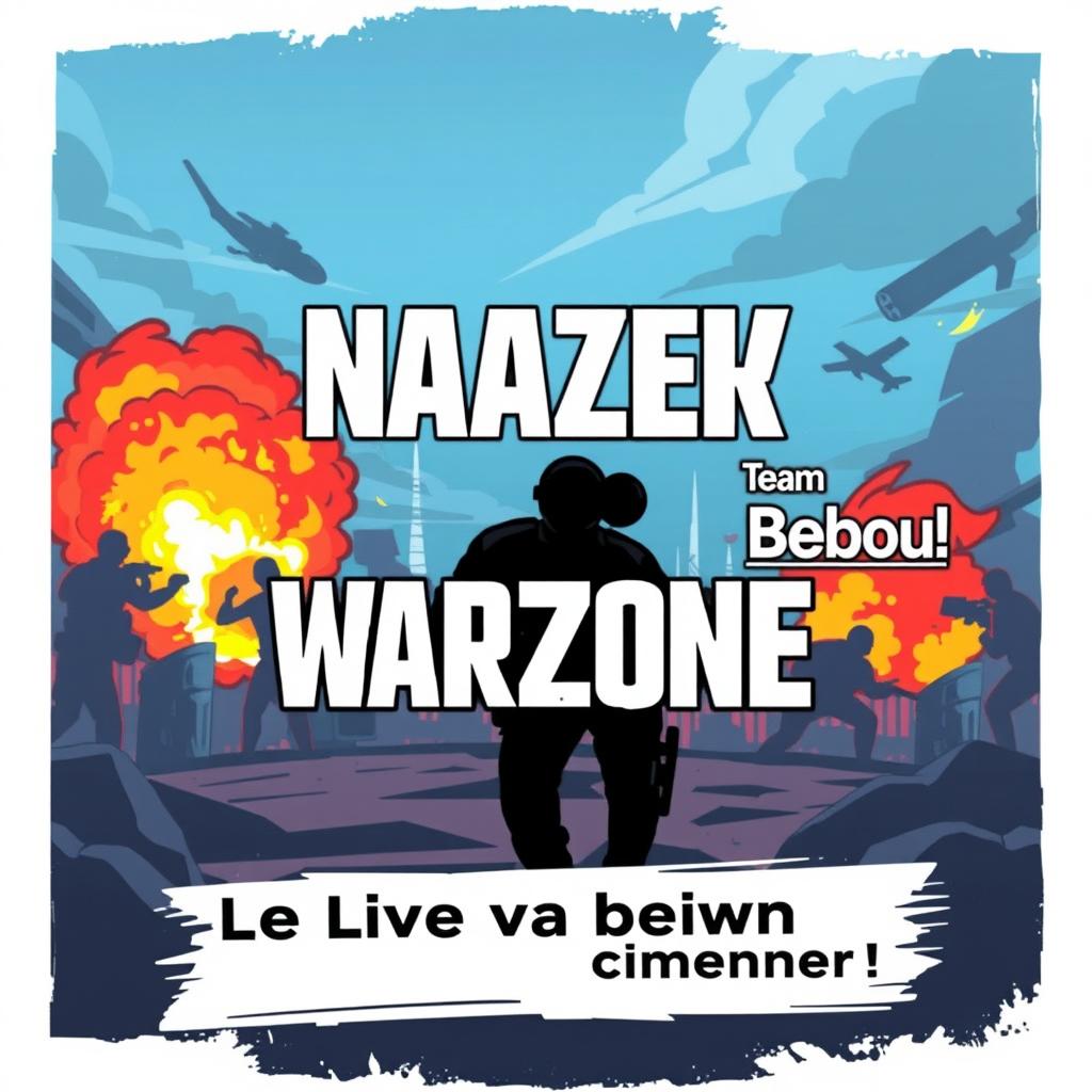 Une image d'attente dynamique pour le début d'un live streaming de gaming sur Call of Duty Warzone