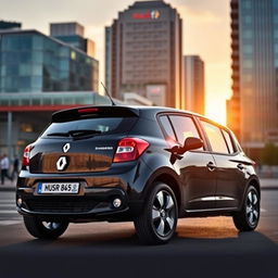 A sleek and modern black 2010 Renault Sandero 1