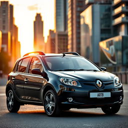 A sleek and modern black 2010 Renault Sandero 1