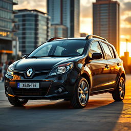A sleek and modern black 2010 Renault Sandero 1