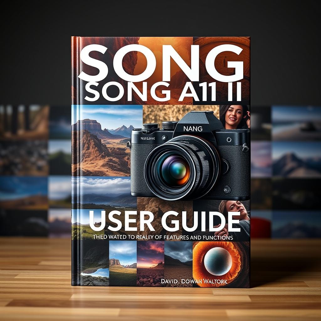 A visually captivating user guide cover for the 'SONG A1 II USER GUIDE' by David Walton, featuring a striking blend of photography elements