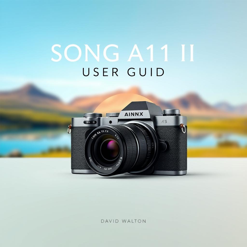 A sophisticated and elegant user guide cover for 'SONG A1 II User Guide' by David Walton, showcasing the camera prominently in the foreground