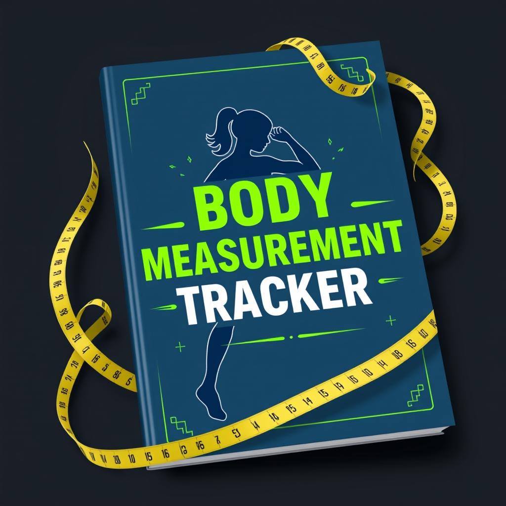 A striking cover design for a body measurement tracker book