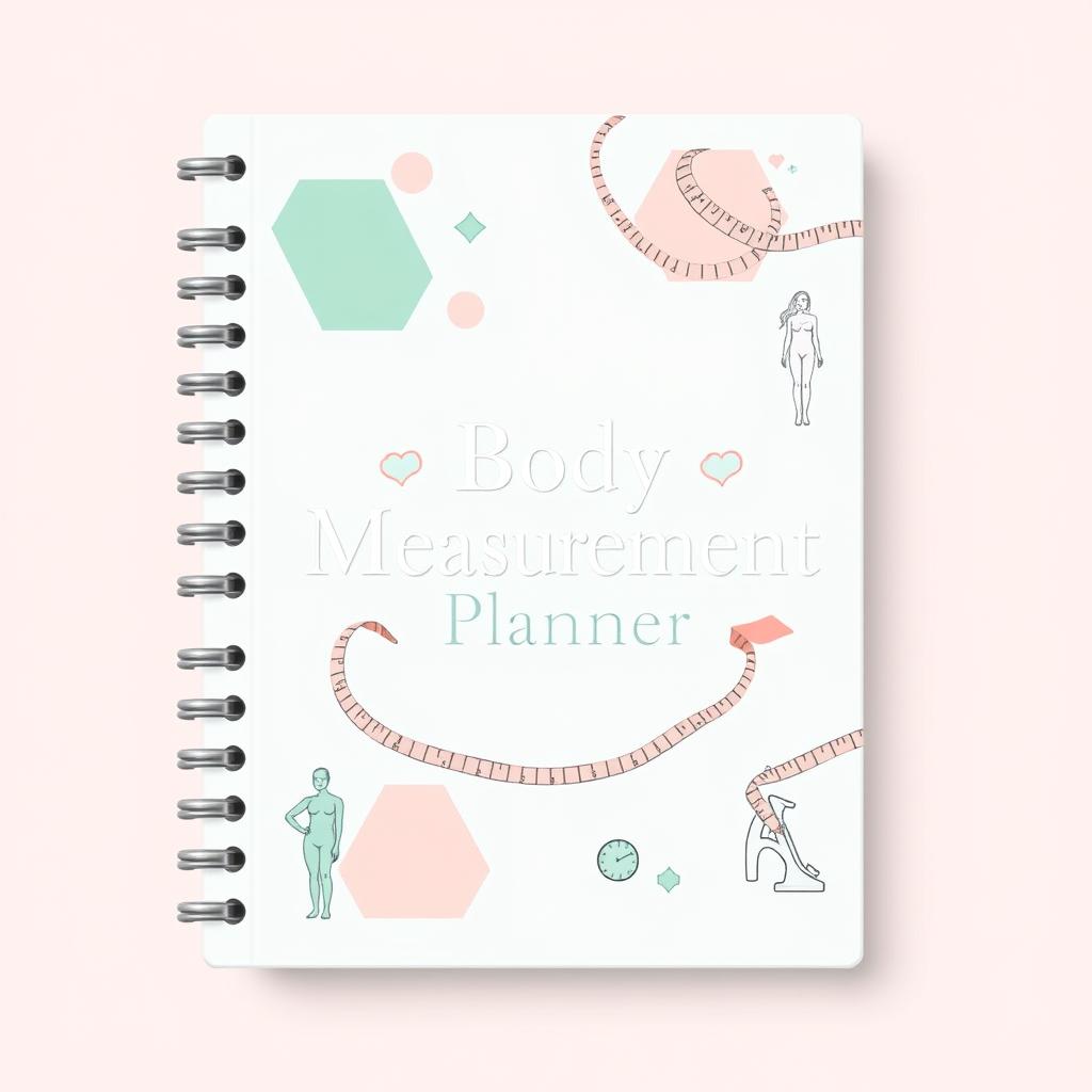 A stylish and modern cover design for a planner dedicated to body measurements