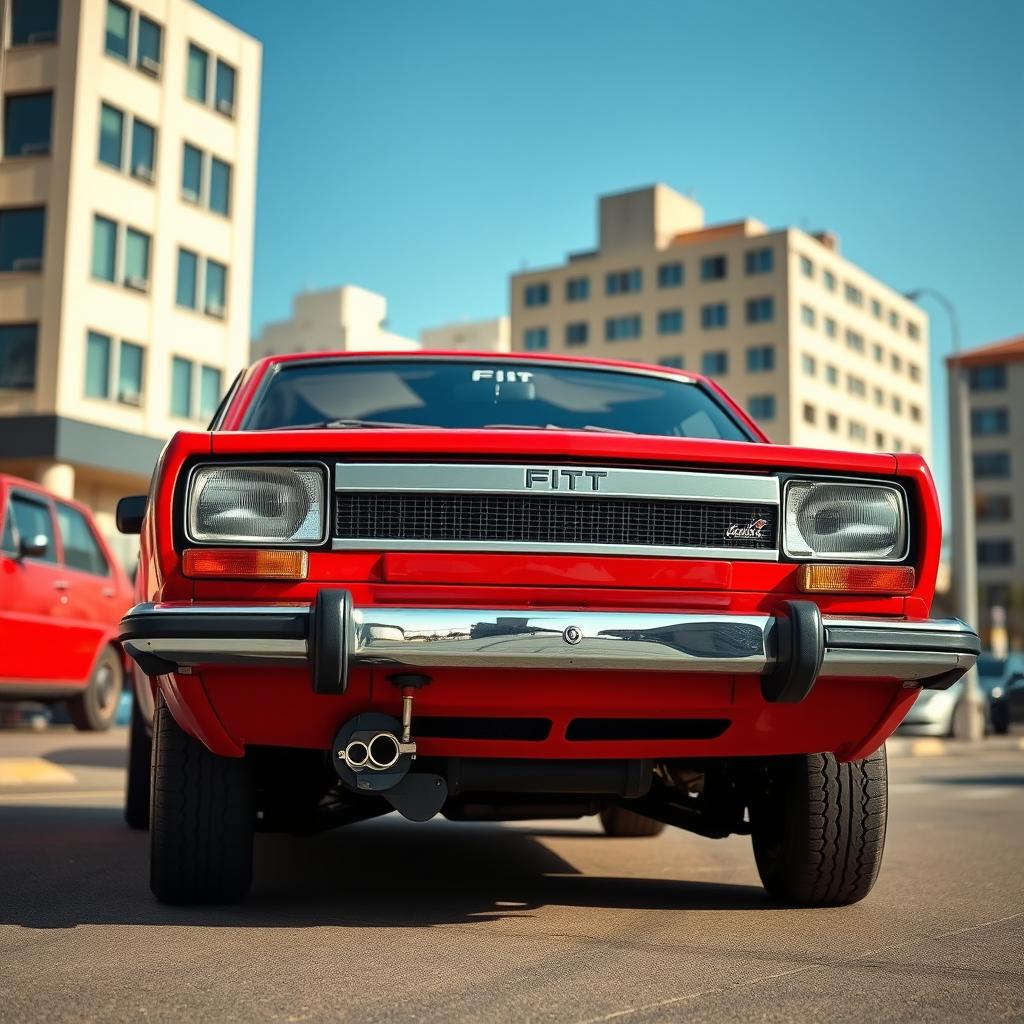A classic Fiat Ritmo parked in an urban setting, showcasing its timeless design and unique features