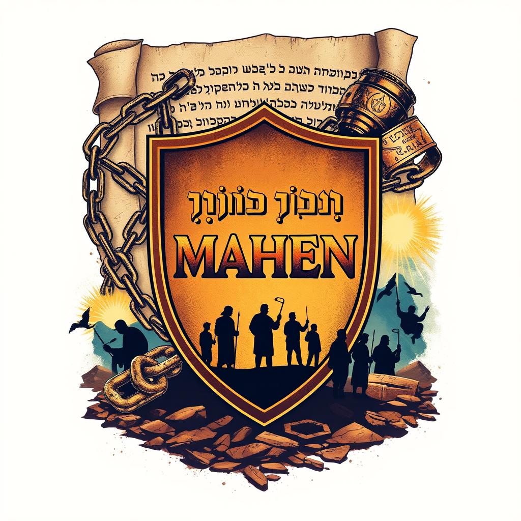 A striking T-shirt design that features multiple images reflecting biblical themes of liberation from slavery