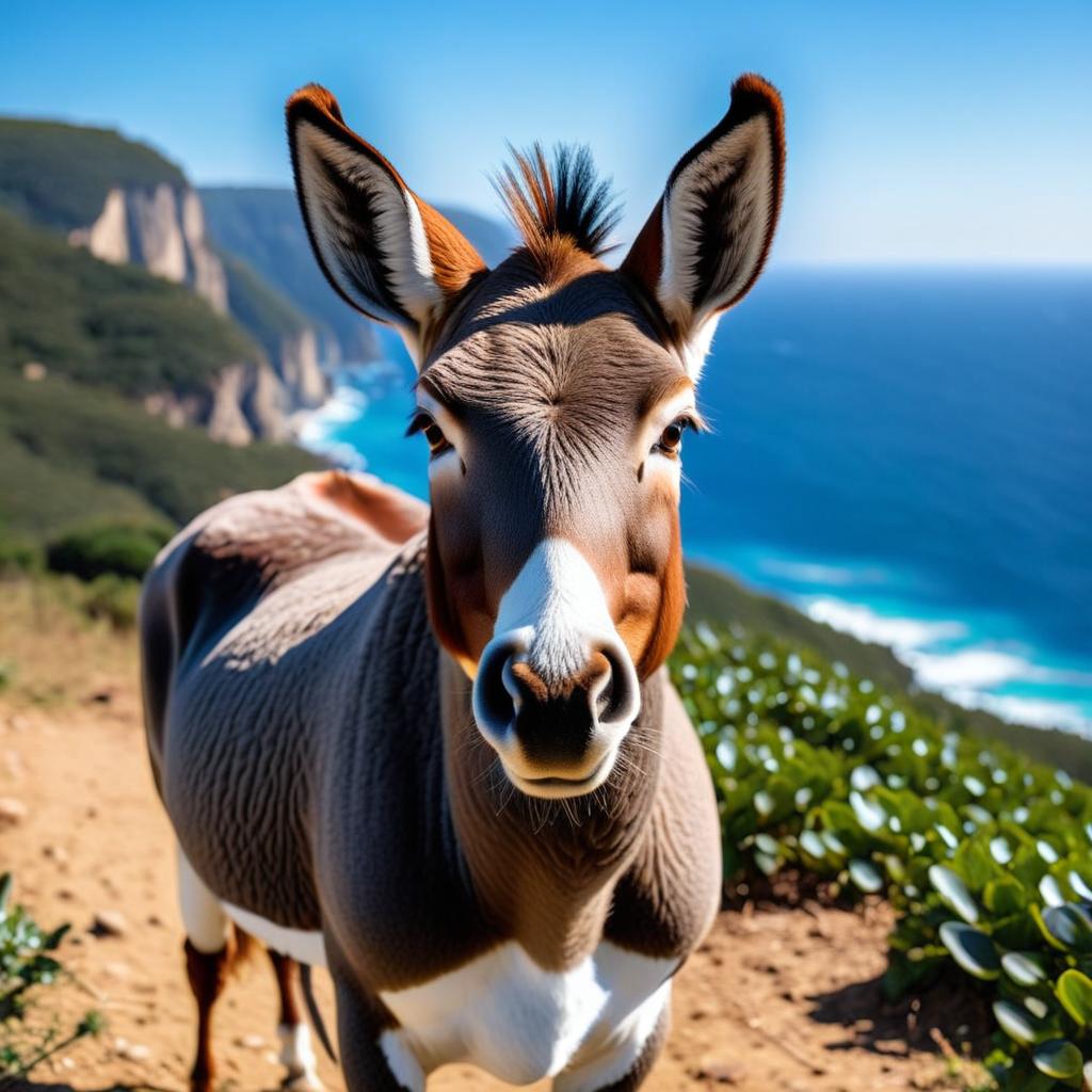 Serene Cliffs: Donkey & Mule at Sunrise