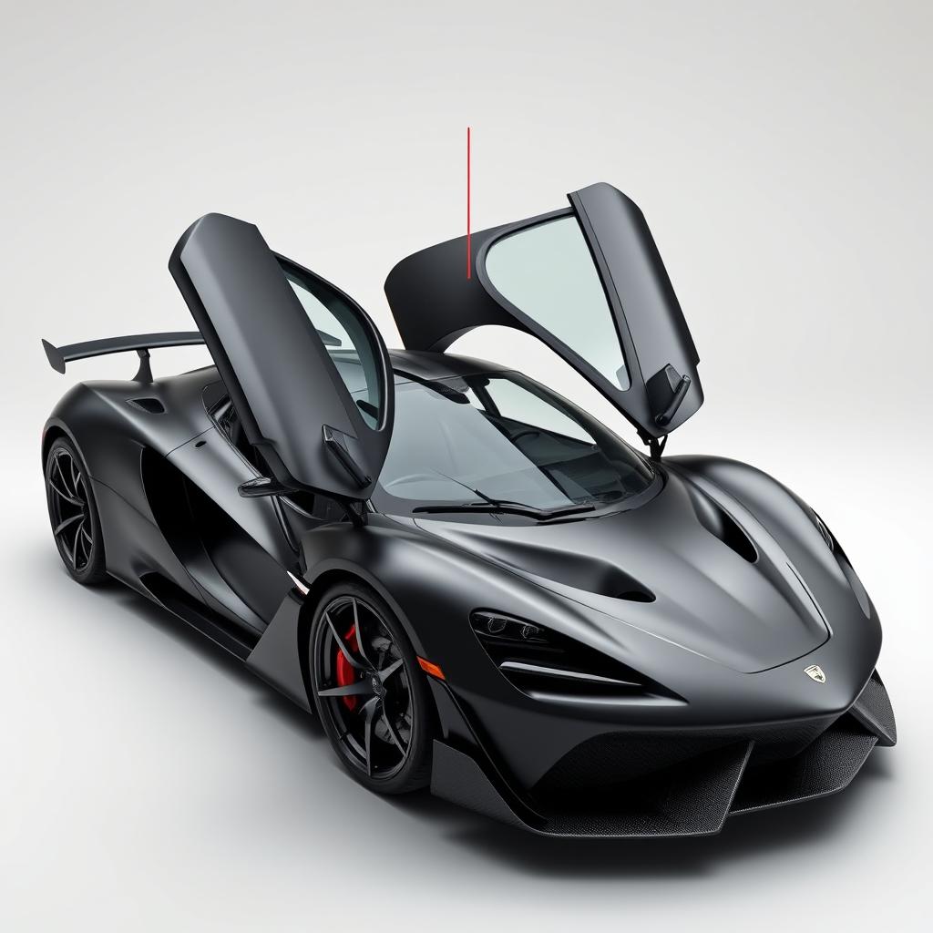 A detailed side view of a high-performance sports car, focusing on its sophisticated design and bodywork features