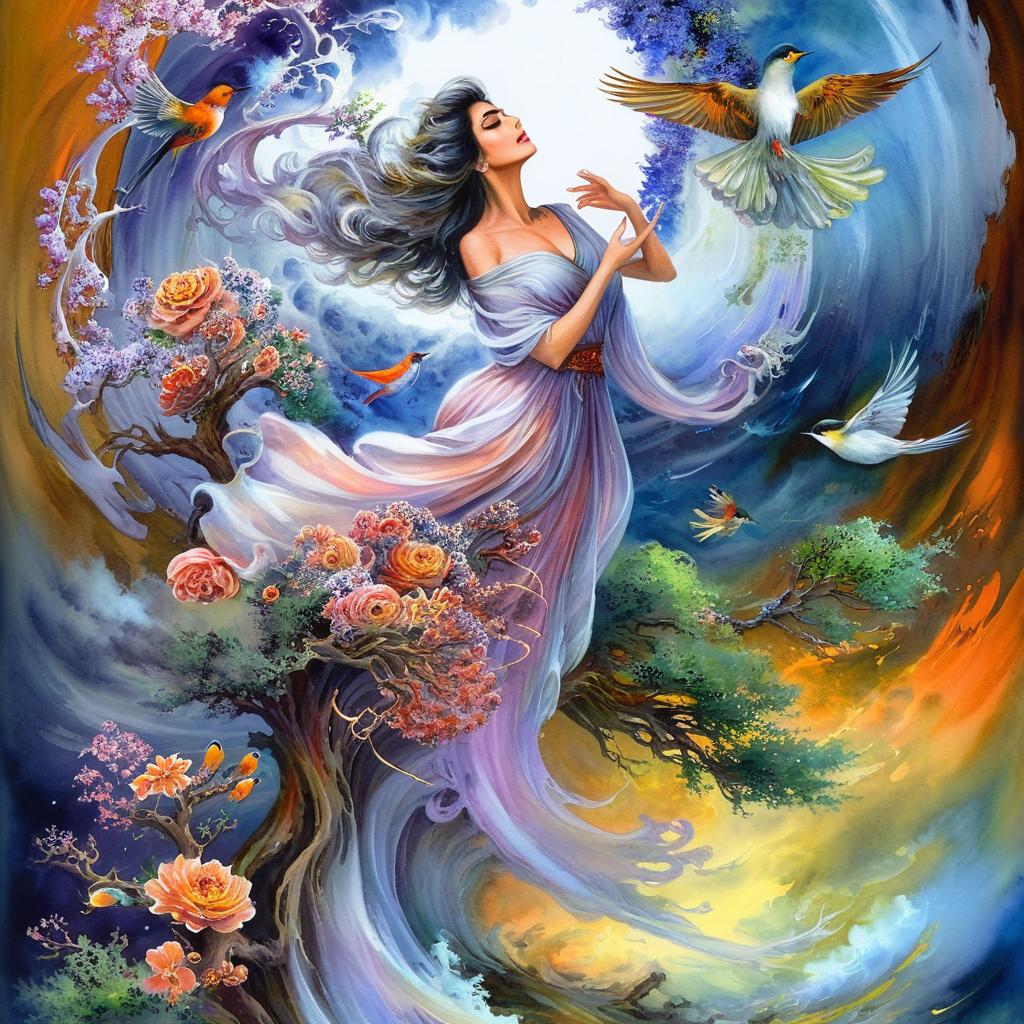 Enchanting Fairy Woman in a Mythical Floral World