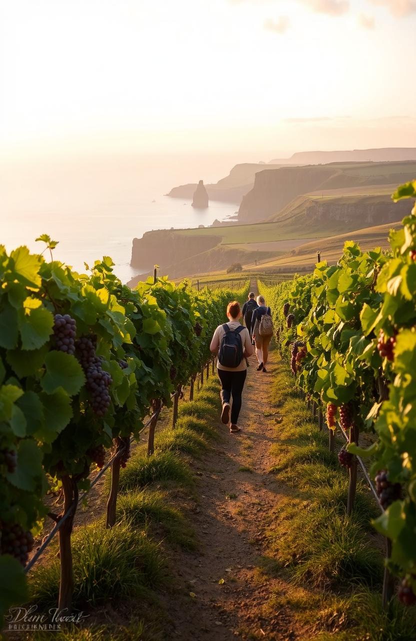A scenic walking journey along the beautiful coast path of Cornwall, featuring breathtaking views of cliffs and the ocean