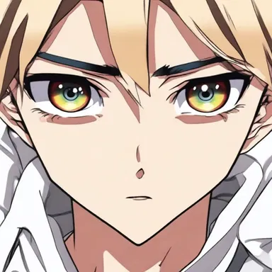 The anime character's eyes were drawn in an anamorphic style, giving them a disproportionate and exaggerated appearance.