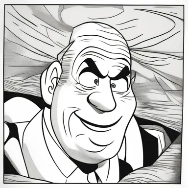 In the cartoon, the character's face was deliberately depicted in an anamorphic manner, adding a comedic and exaggerated effect.