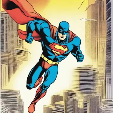 The comic book panel used an anamorphic effect to visually emphasize the superhero's agility and speed.