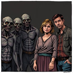 A family portrait featuring a father, mother, and their teenage son positioned on the right side of the image