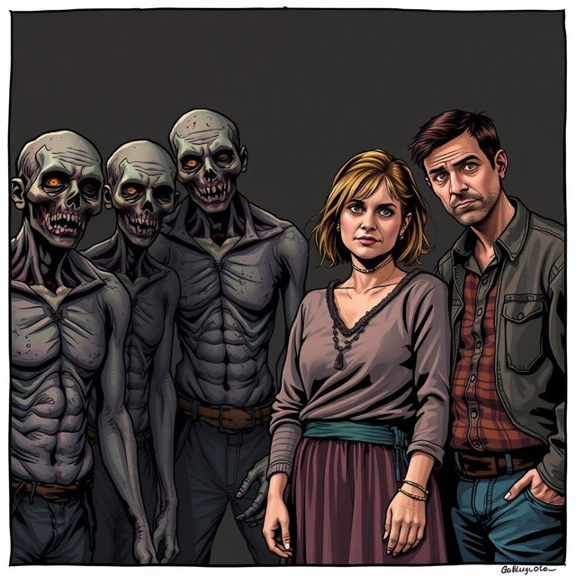 A family portrait featuring a father, mother, and their teenage son positioned on the right side of the image