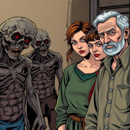 A family portrait featuring a father, mother, and their teenage son positioned on the right side of the image