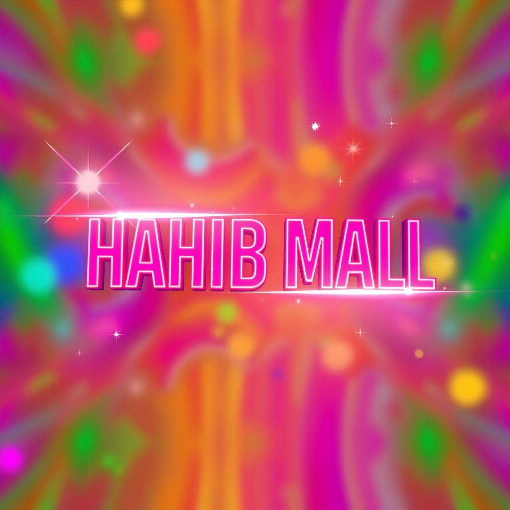 A vibrant WhatsApp profile image featuring the name 'HABIB MALL' in bold, stylized lettering