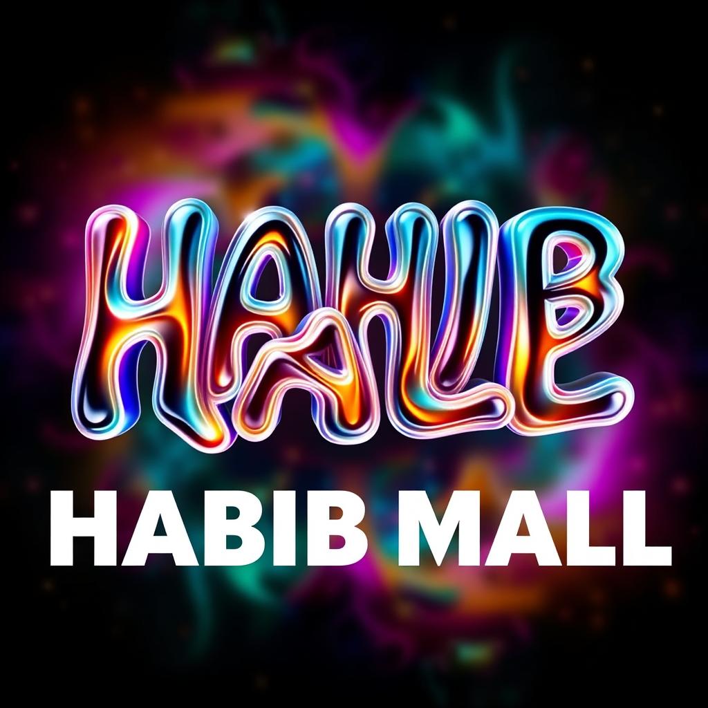 A visually striking WhatsApp profile image featuring the name 'HABIB MALL' in a unique and artistic font