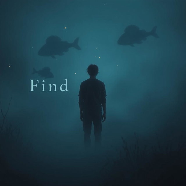 A dark, ethereal scene capturing the essence of introspection and self-discovery