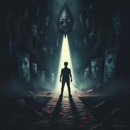 A striking and intense conceptual artwork representing the themes of self-discovery and internal struggle from the song 'Find Yourself'