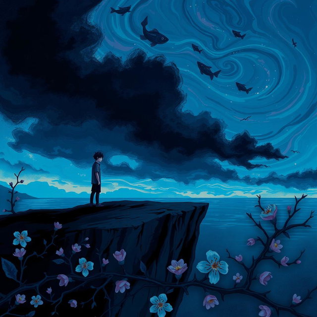 A deep, introspective illustration representing the themes of self-discovery and emotional struggle