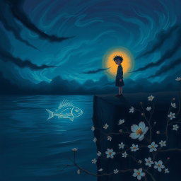 A deep, introspective illustration representing the themes of self-discovery and emotional struggle
