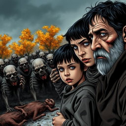 A family composed of a father, mother, and a young boy on the right side of the image